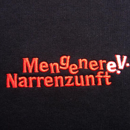 zweifarbiger Stick - Schriftzug. Produziert von Ruprecht Werbeland – Werbetechnik aus Krauchenwies.